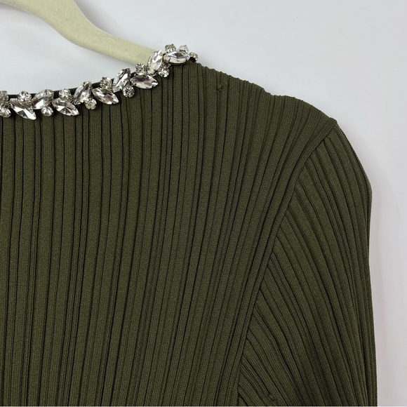 WAYF Cinthia Jewel Neck Long Sleeve Rib Midi Dress sz Large - Picture 11 of 13